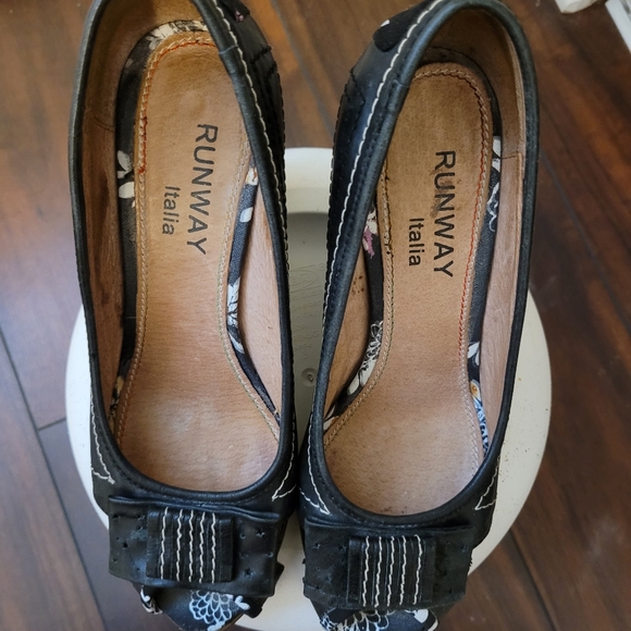 Open toes black Wedges shoes - Picture 3 of 8